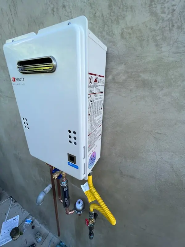 Tankless water heater installation for Freeman homes