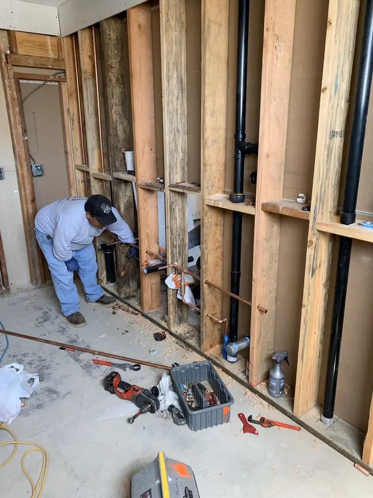 Commercial rough-in plumbing for Gas Line Repair in Freeman